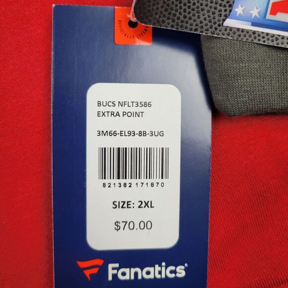 Fanatics Tampa Bay Buccaneers Mens 2XL Sweatshirt Red Fleece Pullover Hoodie NFL - Picture 7 of 14